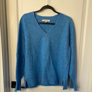Women’s Loft V-neck vibrant blue sweater Size M. Like new condition- worn once!